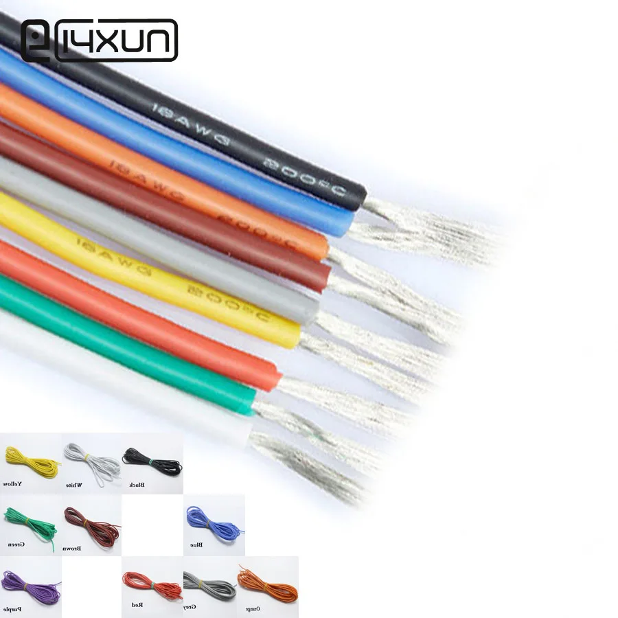 1metre 18AWG Soft Silicone Cable 0.75mm2 Ultra Flexiable Test Line Wire Red Black Blue White Yellow Green Orange Brown Grey