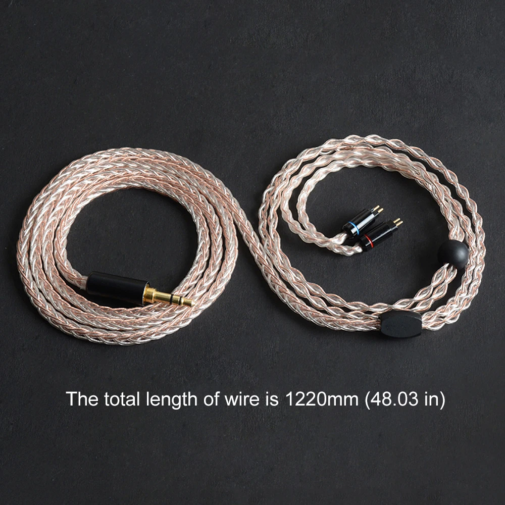 OKCSC KE8HU 0.78MM 2PIN Headphone Upgrade Cables 8 Cores Copper and Silver 3.5mm Plug for en700pro 1964 UE18/JH13/JH16/W4r