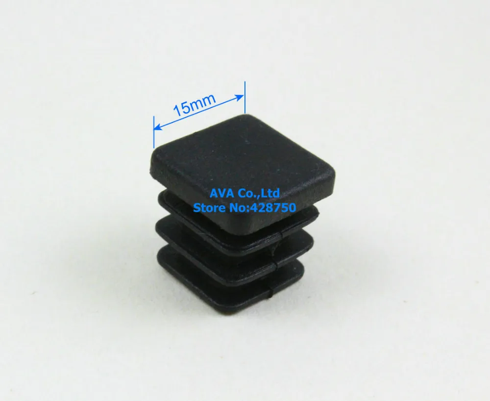 20 Pieces 15mm Square Plastic Insert Cap Tube End Cap