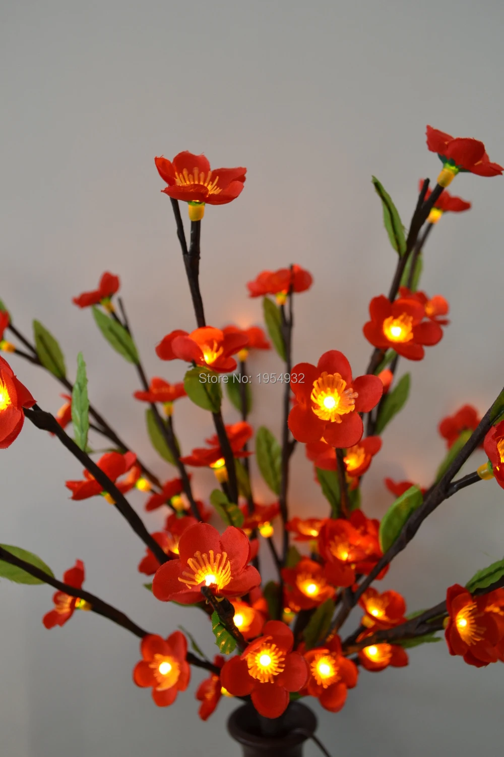 LED Cherry Blossom Branch Light  with Green Leaf 20\