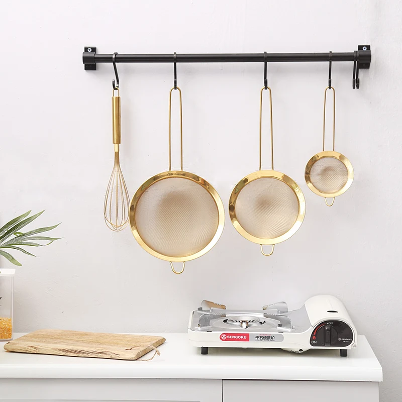 

Stainless Steel Fine Mesh Oil Strainer Golden Flour Sifter Sieve Colanders Flour Coffee Mesh Filter Baking Tools Kitchen Bakware
