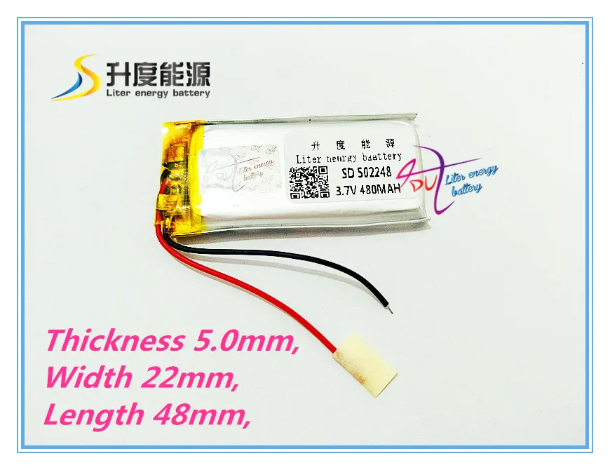 1pcs 3.7 V tablet battery 480 mah 502248 MP3 MP4 small speakers polymer battery tablet battery