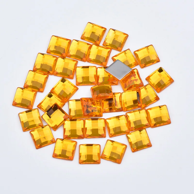 JUNAO 8 10 12 14 16 mm White Square Crystal Rhinestone Flat Back Acrylic Gems Glue On Crystals Stones Non Sewing DIY Strass