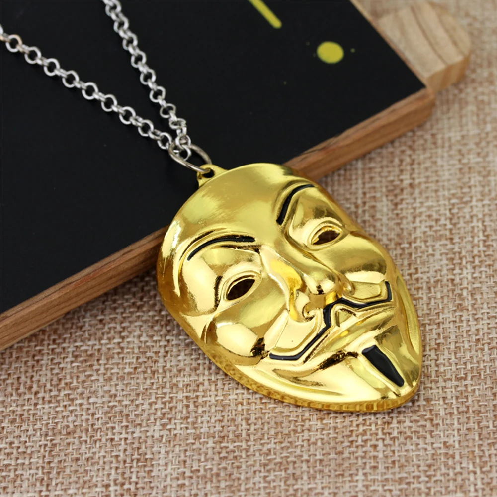 Car Pendant Decoration Mask Man V For Vendetta Rearview Mirror Trim Accessory Hanging Necklace Ornament Gift Car Pendant