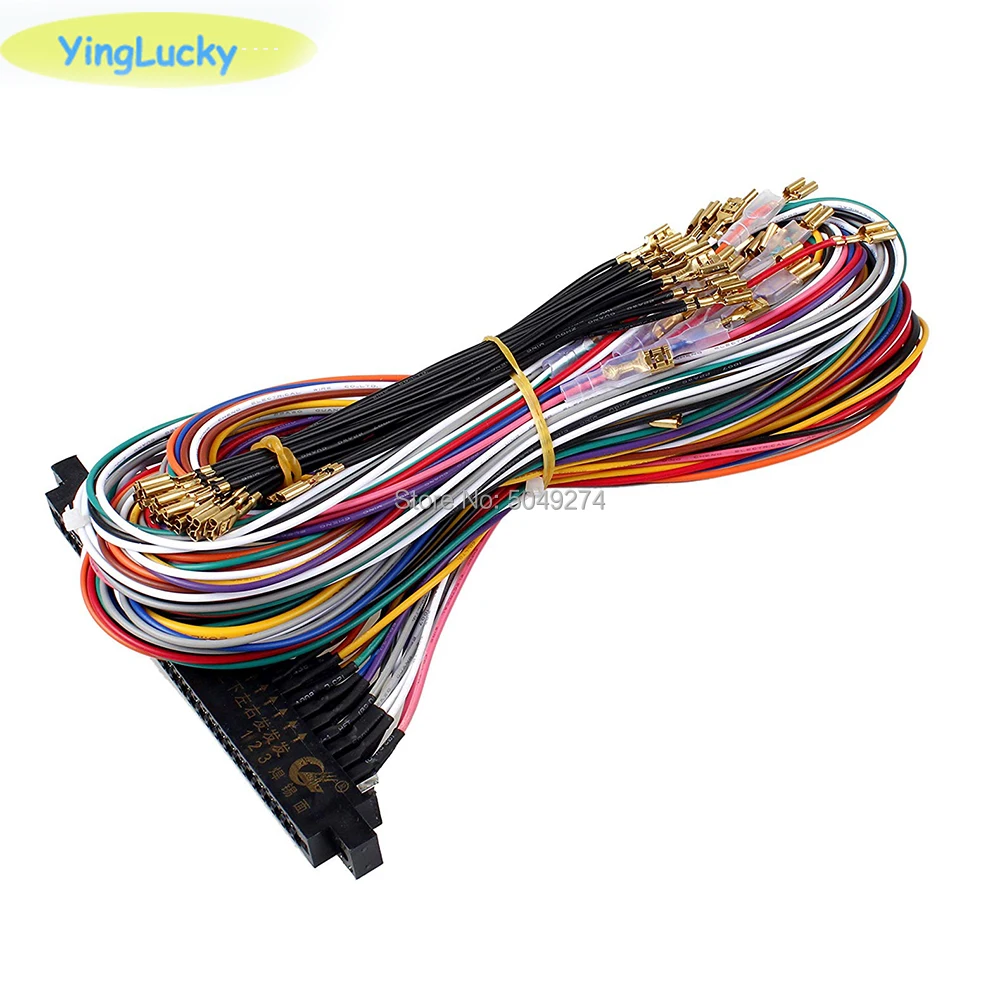 

28 pin Jamma Harness with 5, 6 action sanwa button wires Arcade Jamma 2.8/4.8MM 5P wires for Arcade game machine/Pandora box