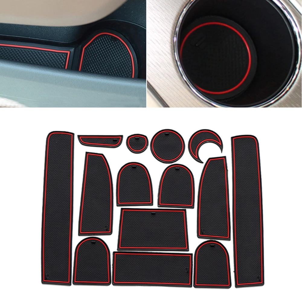 Car Door Groove Mat for Audi Q7 4L 2006 - 2015 S line Accessories 2007 2008 2009 2010 2011 2012 2013 2014  Gate Slot Mat Rubber