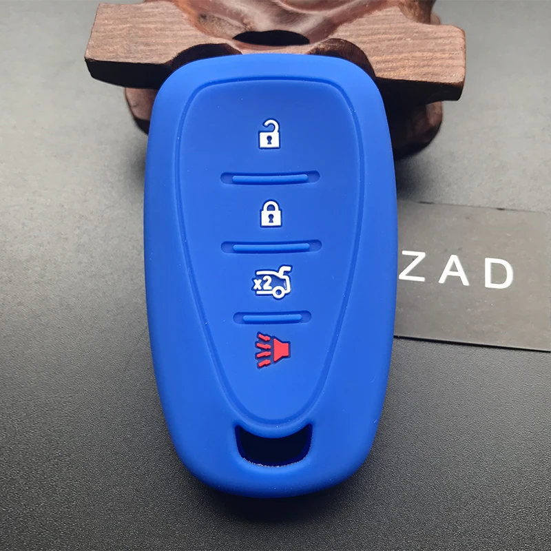 ZAD Silicone Car Key Cover Case FOB For Chevrolet Cruze 2016 Malibu XL Camaro Smart 3 button Remote Key Case Jacket