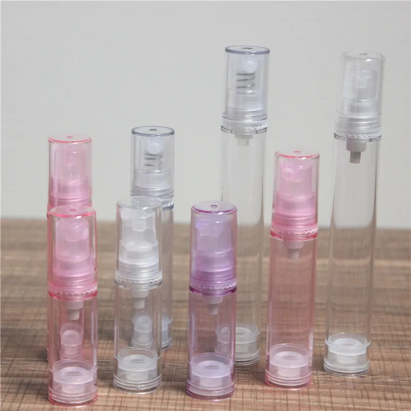 50Pcs 5ml 10ml 15ml Empty airless pump plastic bottles vacuum pressure emulsion bottle with lotion pump cosmetic packaging