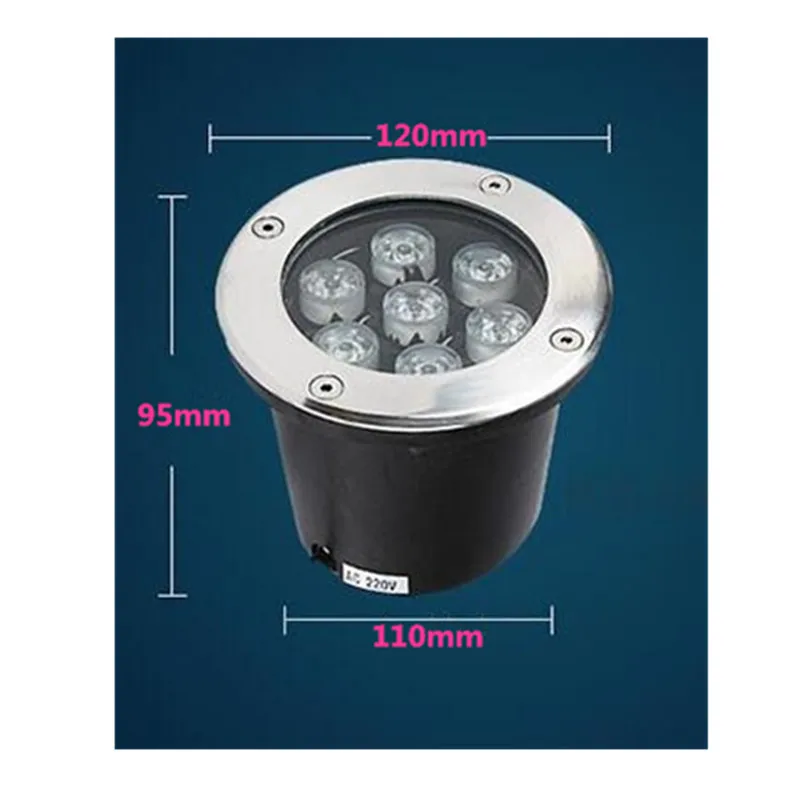 7x1W LED Underground Lamp 7W LED underwater light waterproof outdoor lamp AC85~265V/12V IP67