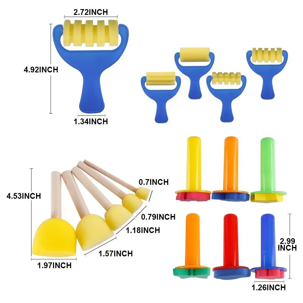 Imagem -02 - Pincéis de Pintura Esponja Flor para Aprendizagem Precoce Crianças Conjunto para Crianças Envio Fba