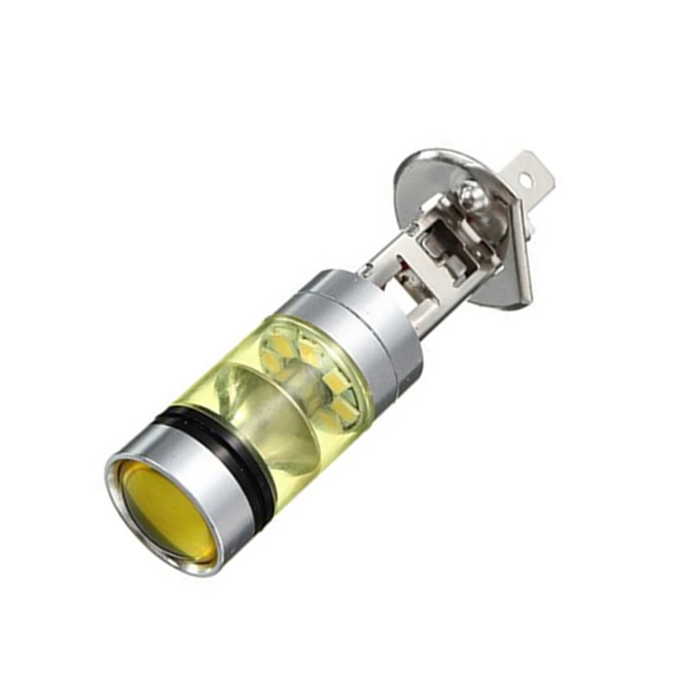 2pc H1 2828SMD Car DRL Fog Light 100W 20LED Super Bright Headlight LampBulb Yellow Gold Car indicator light For All Model Car