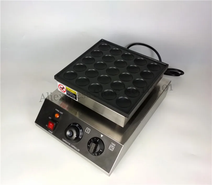 Máquina de gofres antiadherente de acero inoxidable, máquina para hacer waffles, tortitas pequeños, 950W, 25 agujeros