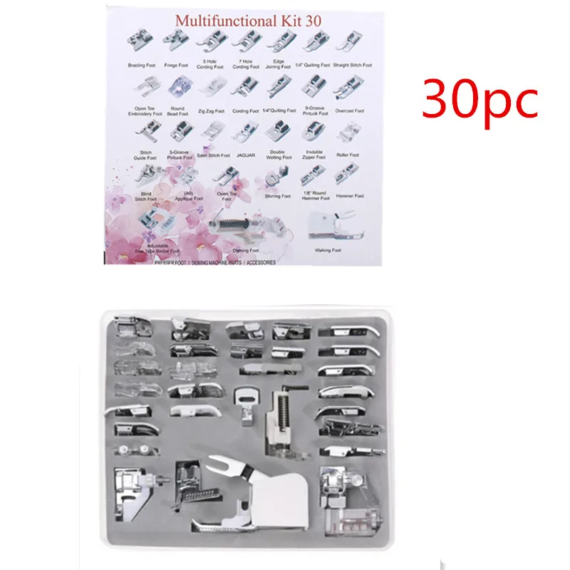 

30 PCS Domestic Sewing Foot Presser Feet Set for Singer, Brother, JanomeNew hardcoverAnd Low Shank Sewing Machines 5BB5084