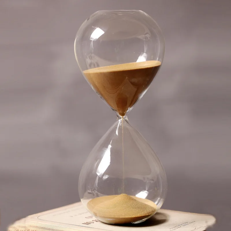 60 Minutes Timing Hourglass Height 24cm Creative Gift Glass Sand Timer Sandglass Golden Sand Home Decoration reloj de arena