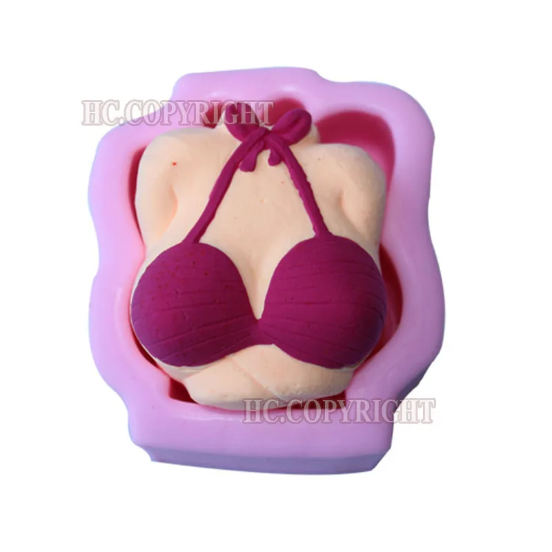 Newest Sexy Bikini Chest Shape Fondant Mold Silicone Chocolate Candy Cake Decorating DIY Mould