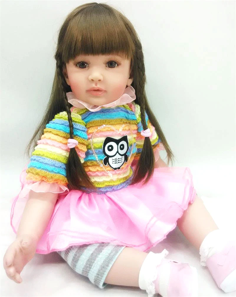 

58cm Handmade Fake Baby Doll Soft Silicone 24inch Reborn Dolls Toddler Princess realistic bonecas adorable girl toy for kids