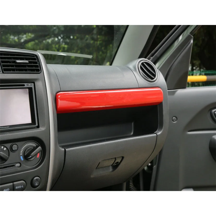 For Suzuki Jimny 2007-2015 Car Passenger Seat Front Storage Glove box Decor Sequin Strip Cover Sticker Trim styling