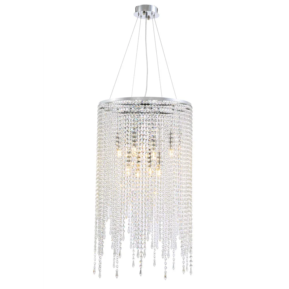 

Modern Linear Round Chandeliers Island Crystal Chandelier Pendant Lamp Light Fixture for Bedroom Dining Room Kitchen D 20"