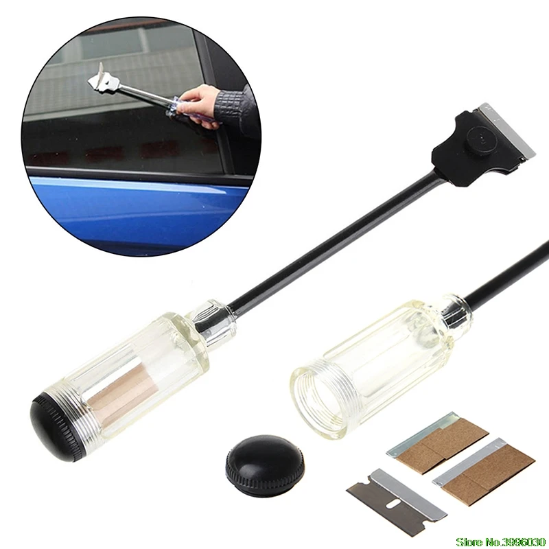 

Car Sticker Paint Long Reach Scraper Remover Tool Extension Handle & Razor Blade