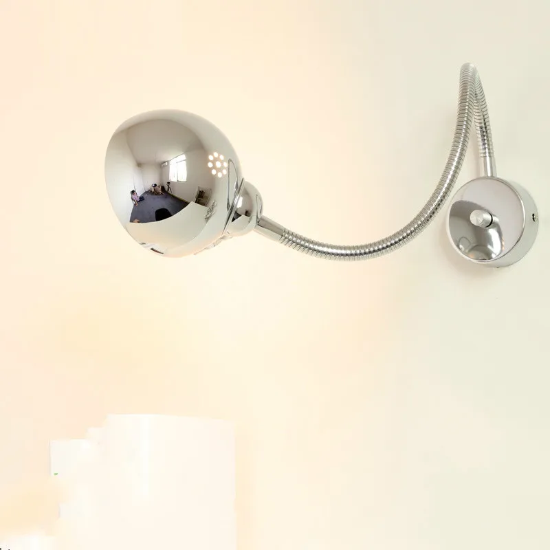 chrome Swing wall lamp with switch bedside reading light bathroom led Arandela mirror lights Modern wall sconce bedroom Wandlamp