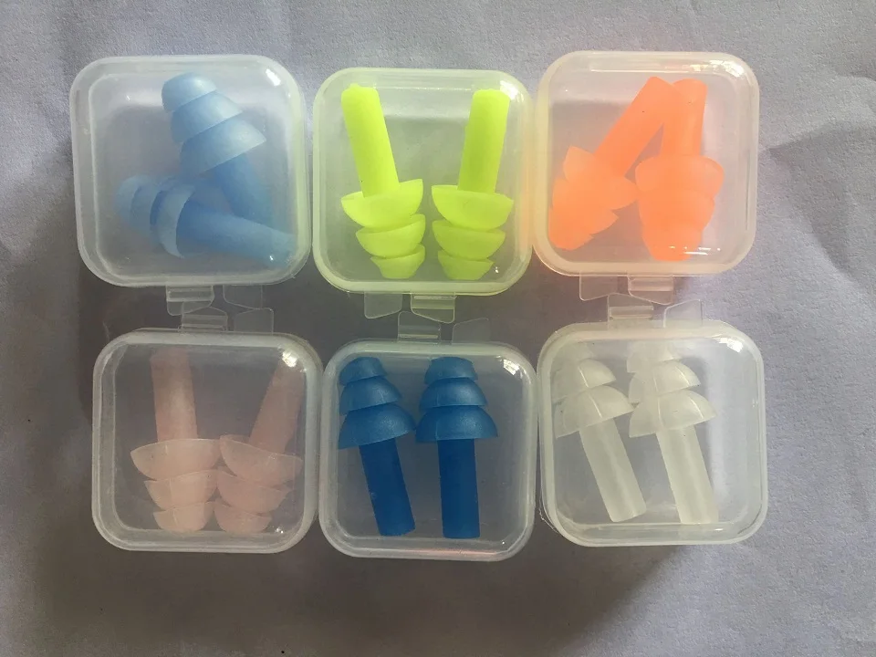 6Pairs box-packed comfort earplugs noise reduction silicone Soft Ear Plugs Swimming Silicone Earplugs Protective for sleep