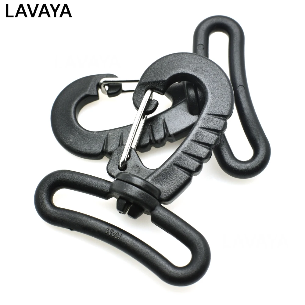 1pcs Black Color Plastic Swivel Snap Hook for Keychain Backpack Buckle Belt Strap Outdoor sports bag accessories