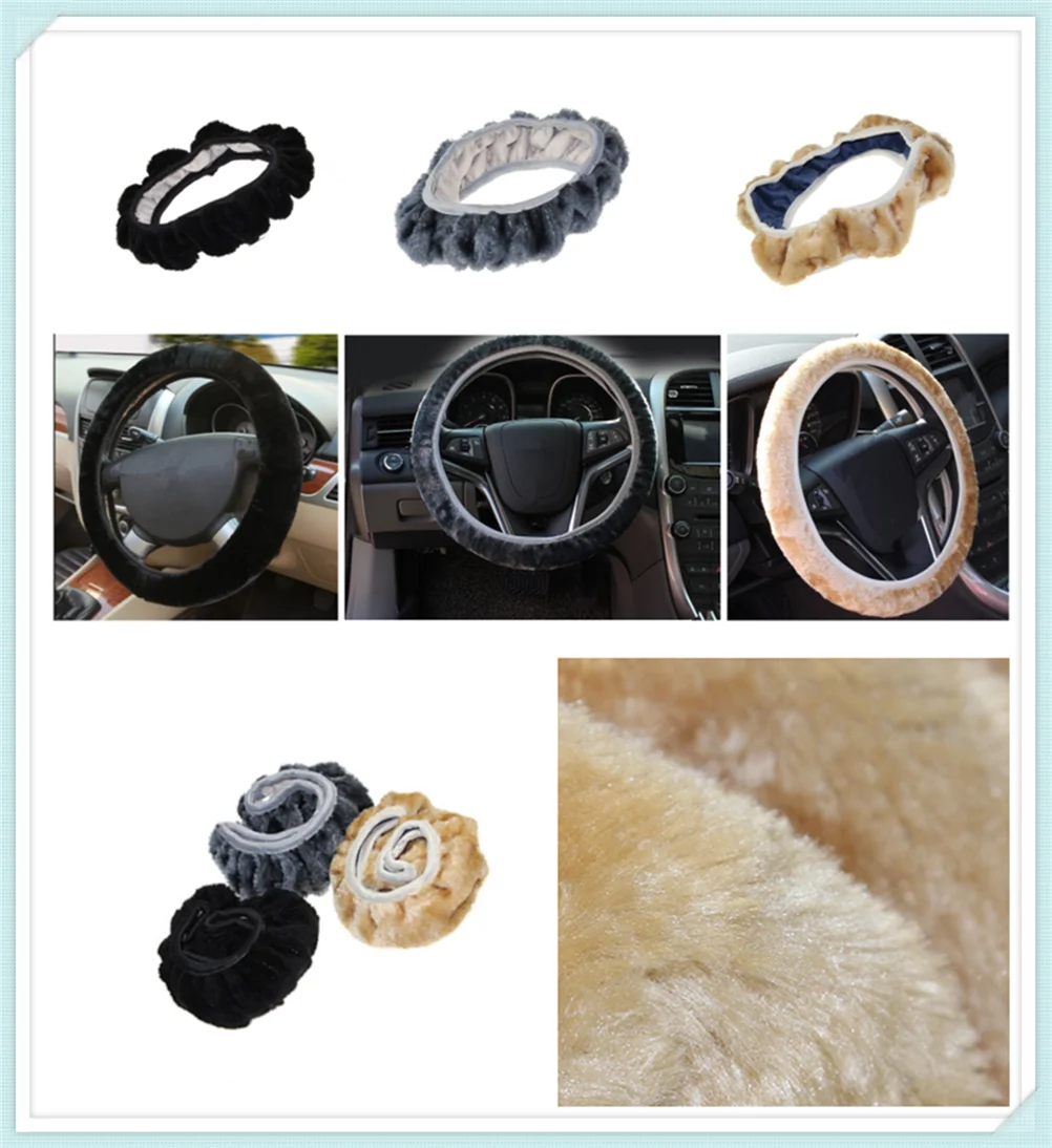 Car steering wheel cover plush super soft handle telescopic for Ford Mad Evos Stealth Start iosis F-450 Verve