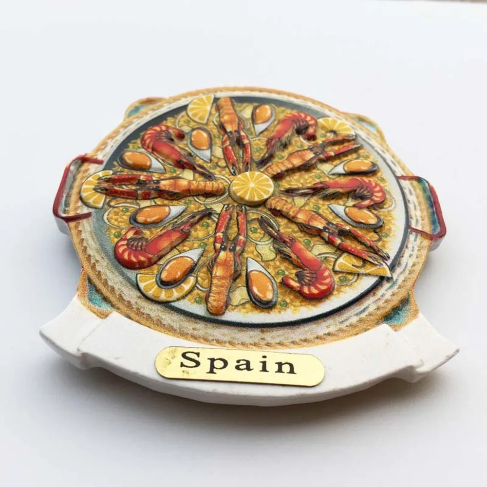 BABELEMI Spain Refrigerator Magnet 3D Paella Simulated Food Fridge Magnets Travel Souvenirs Home Decoration Accessories