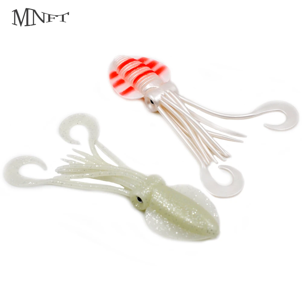 MNFT 12cm/15cm/18cm Octopus Calamar Jigging Saltwater Fishing Lure Sea Fishing Wobbler Silicone UV Glow Soft Lure