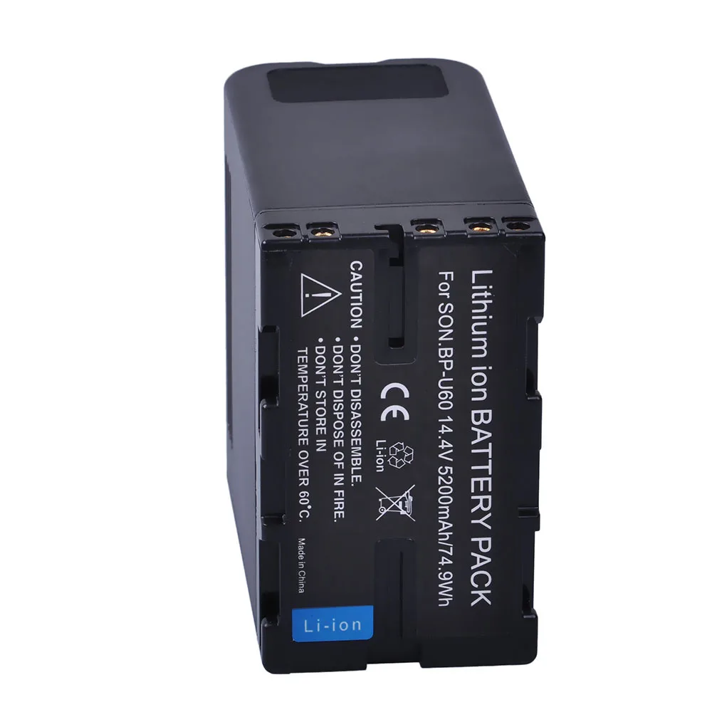 DuraPro 5200mAh BP-U60 BP U60 BPU60 Rechargeable Li-ion Battery For Sony XDCAM EX PMW100 PMW150 PMW160 PMW200