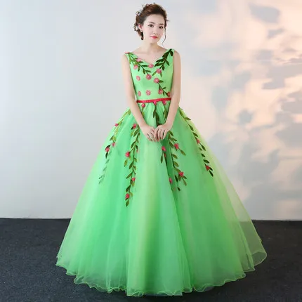 Vestido medieval de encaje con corte de flores, hoja verde claro, vestido Medieval de princesa sissi, vestido renacentista medieval, bola victoriana Bella