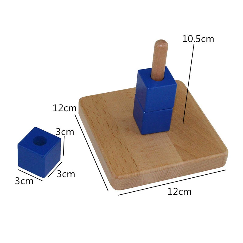 Montessori niemowlę zabawki dla dzieci drewno niebieski Cube gniazdo nauka szkolenie dla dzieci w wieku przedszkolnym Brinquedos juguetes 24 miesięcy