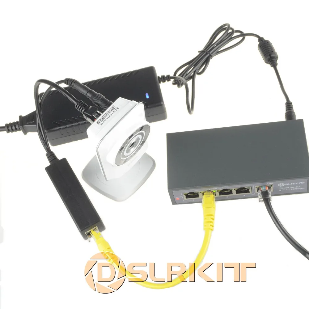 Divisor PoE activo de 12 piezas, potencia sobre Ethernet, 48V a 5V, 2.4A, compatible con IEEE802.3af