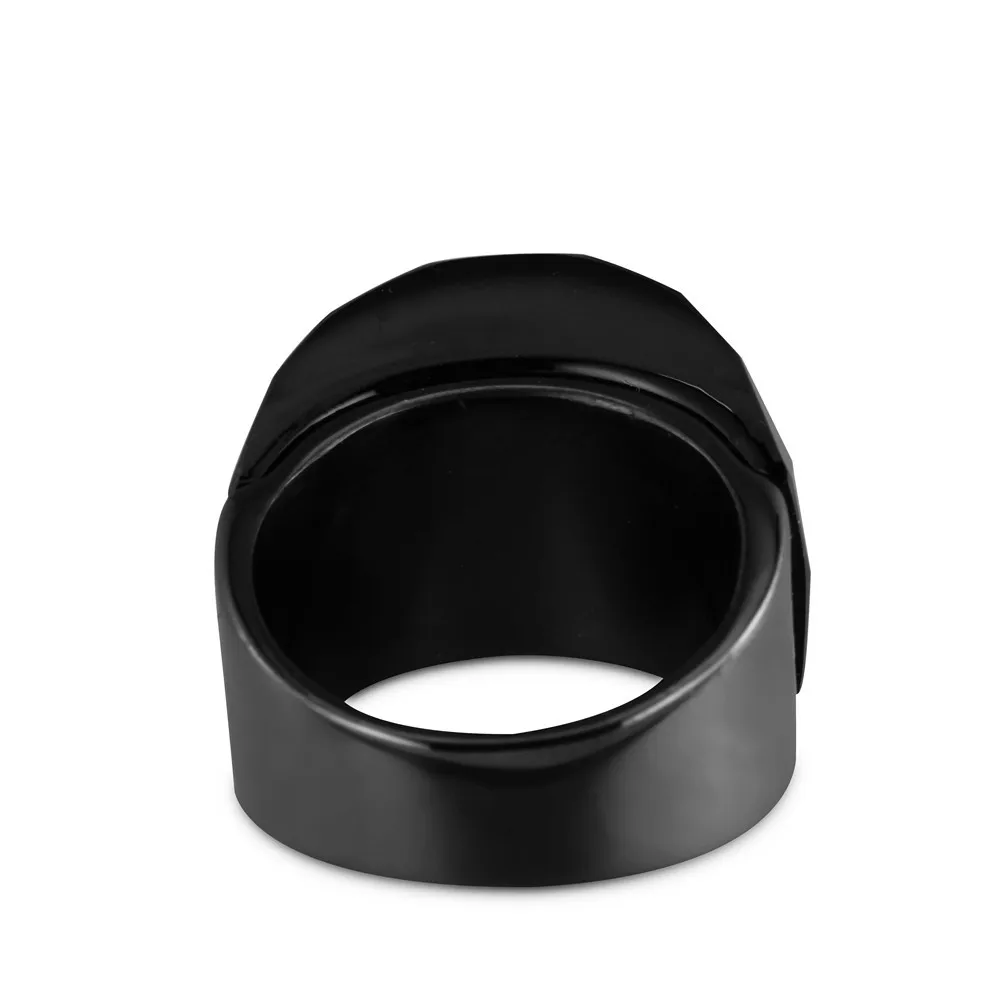 ZMZY 2023 New Fashion Black Large Rings for Women Wedding Jewelry Big Crystal Stone Ring 316L Stainless Steel Anillos