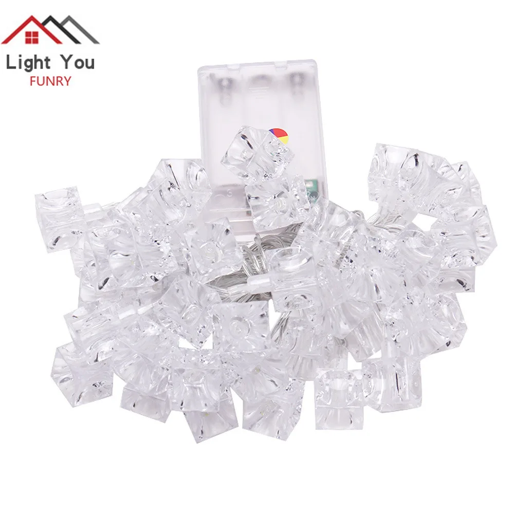 4.2 m 40 LED battery box ice cube string Christmas ice cube string garden decoration string