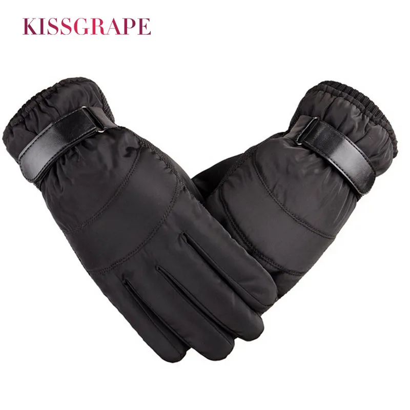 

Touch Screen Winter Warm Gloves Men Cotton Padded Fleece Mittens Outdoor Ski Motorcycle Guantes Waterproof Anti Slip Brown Glove