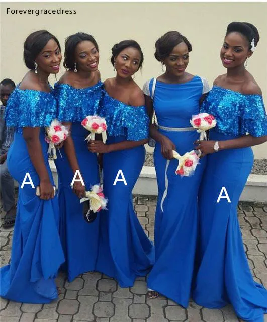 2019 New Mermaid Bridesmaid Dress Nigerian African Summer Country Garden Formal Wedding Party Guest Maid of Honor Gown Plus Size