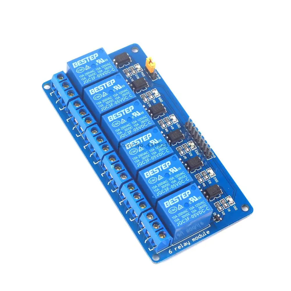 5PCS 6 Channel 5V Relay Module Low 6Channel Relay Module Board for Arduino PIC AVR MCU DSP ARM