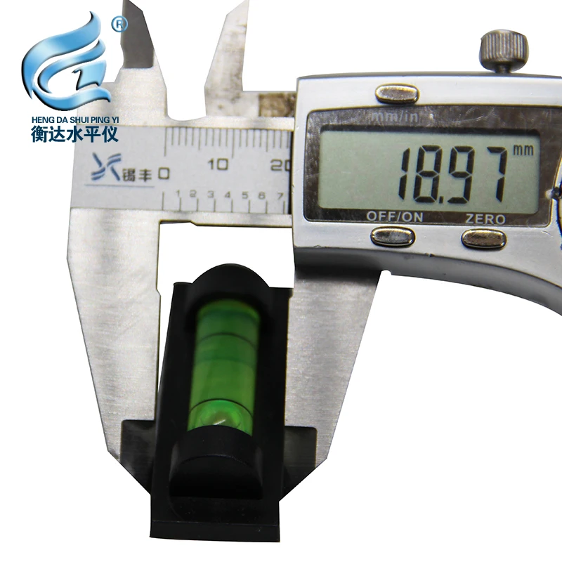 Di alta Precisione In Metallo Lungo Levell48 * 19*14mm Indicatore di Livello del Nero di Plastica Trasparente Borsette Cilindrico