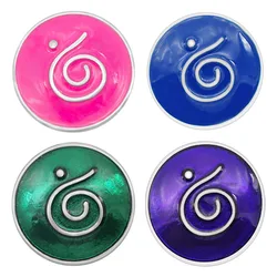 New KZ3081 Beauty Charm Colorful Rotate symbol 18MM Metal snap buttons 6colors for DIY snap jewelry wholesale