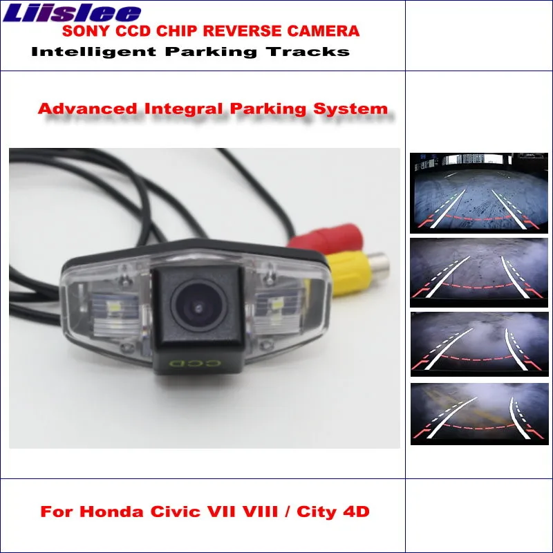 

Auto Intelligent Parking Tracks Rear Camera For Honda Civic VII VIII/City 4D Backup NTSC RCA AUX HD SONY CCD Night Vision CAM