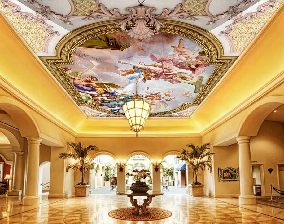 

Angel wallpaper mural ceiling frescoes papel parede mural wallpaper ceilings Home Decoration