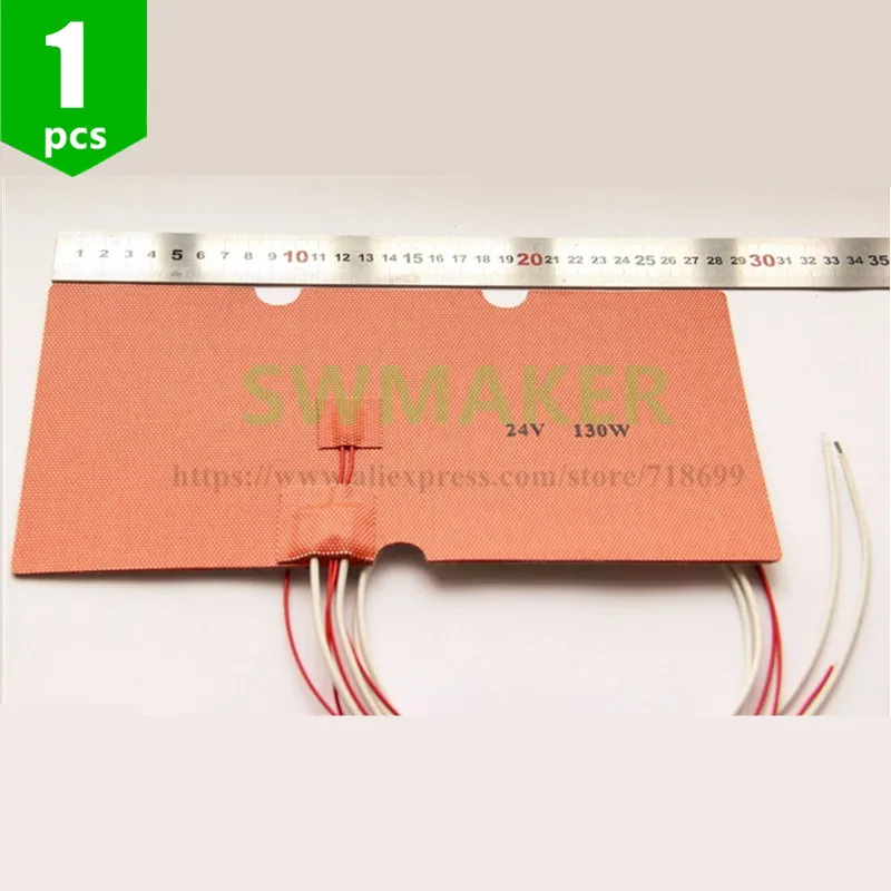 

24V 130W Silicone Heater mat heating pad for CTC MkBot Replicator 3D Printer Heatbed with Thermistor