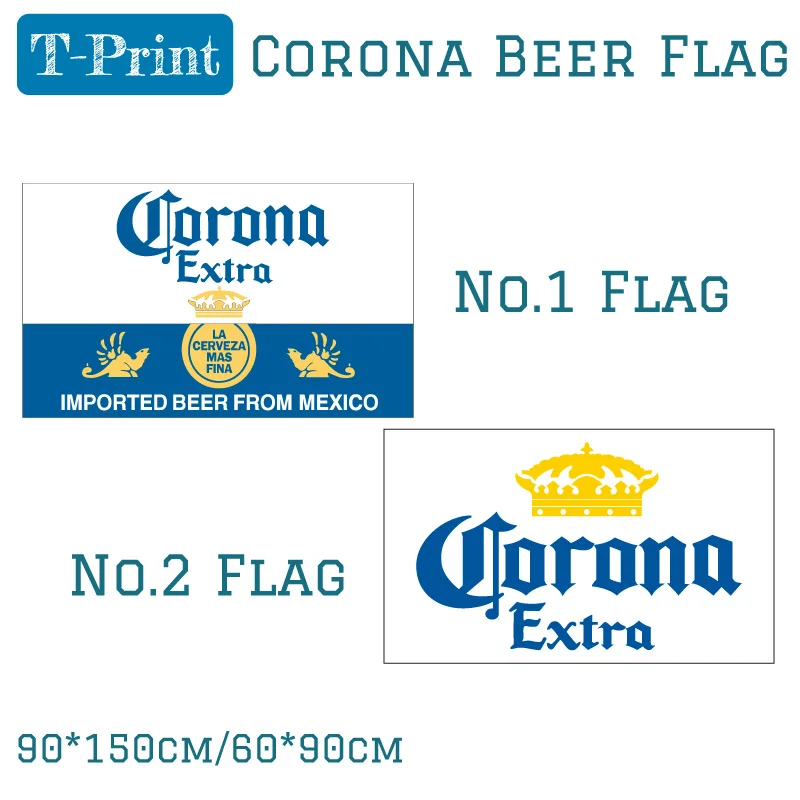 

90*150CM 60*90CM Corona Beer Flag Banner 3x5FT 100D Digital Printing Event Decoration Bar Oktoberfest