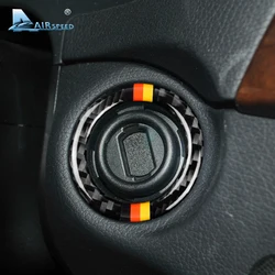 Real Carbon Fiber Car Ignition Switch Key Hole Ring Trim Sticker For Mercedes Benz W204 W212 W246 A B C E Class GLA CLA GLC SLK