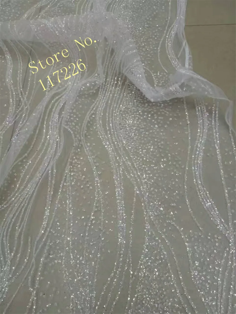 

Wholesale & retail glued glitter shinny embroidered French lace fabric for sexy dress