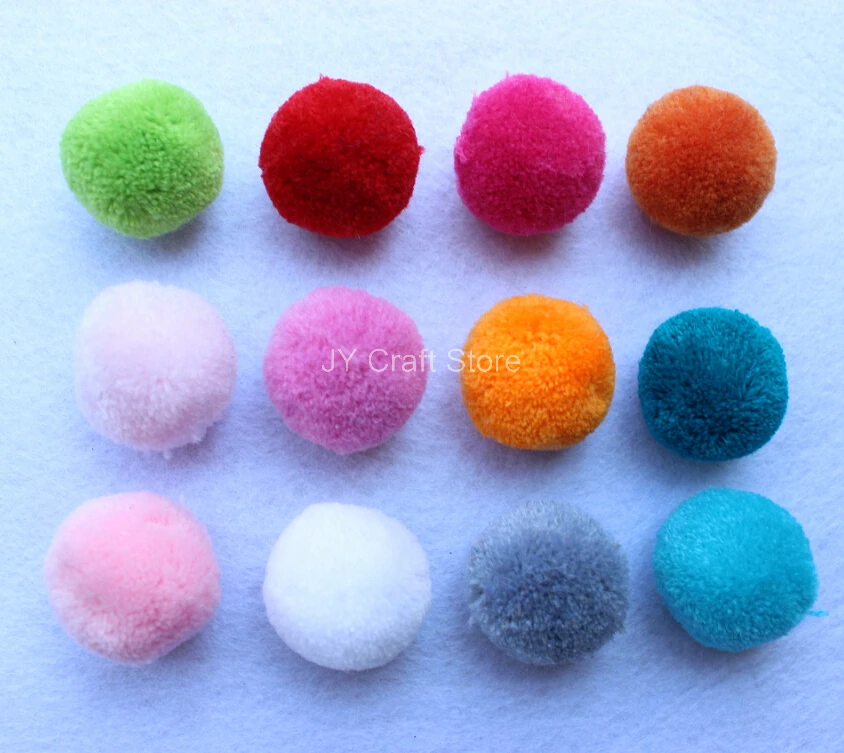 

set of 200pcs 5/6" (30mm) Pom pom ball pompom yarn handmade project supply Garland crochet cotton decor