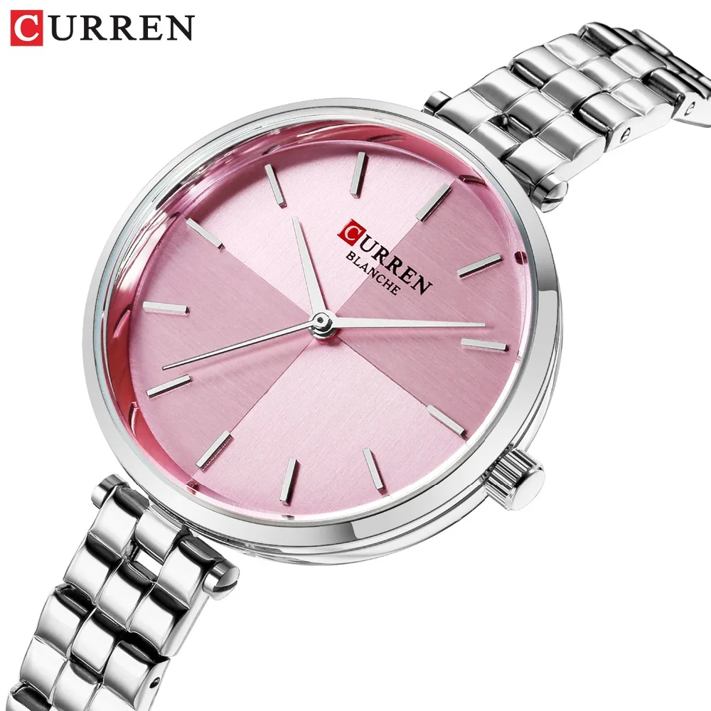 

CURREN Top Women Watches Brand Luxury Stainless Steel Strap Watch Ladies Analog Quartz Wristwatch Simple Style Clock reloj mujer