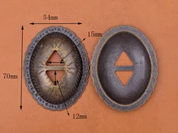 5pcs Quality Heavy Western Antique Bronzer Cross Tribal Flower Pattern Horse Saddles Tack Leathercraft Belt Slotted Oval Conchos