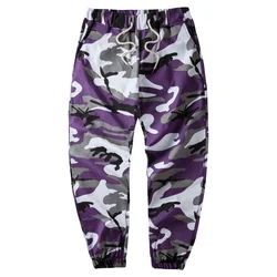 Ins Orange Camouflage Jogger Pants Men Hip Hop Woven Casual Pants Tactical Military Trouser Pockets Cotton 2025 Sweatpants